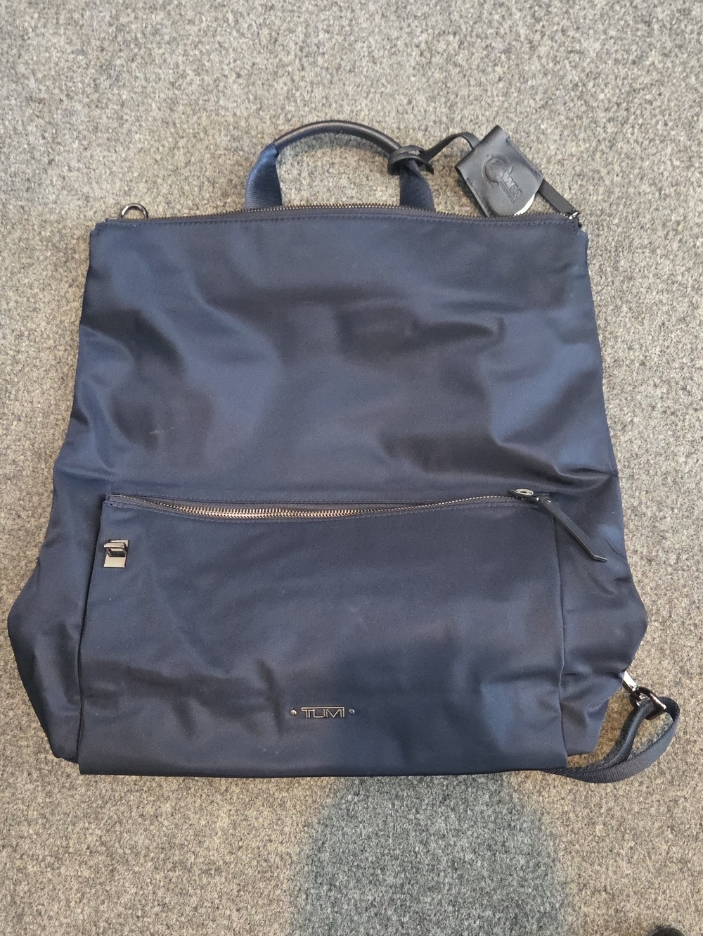 Navy Blue Women Or Men's Nylon Backpack Crossbody